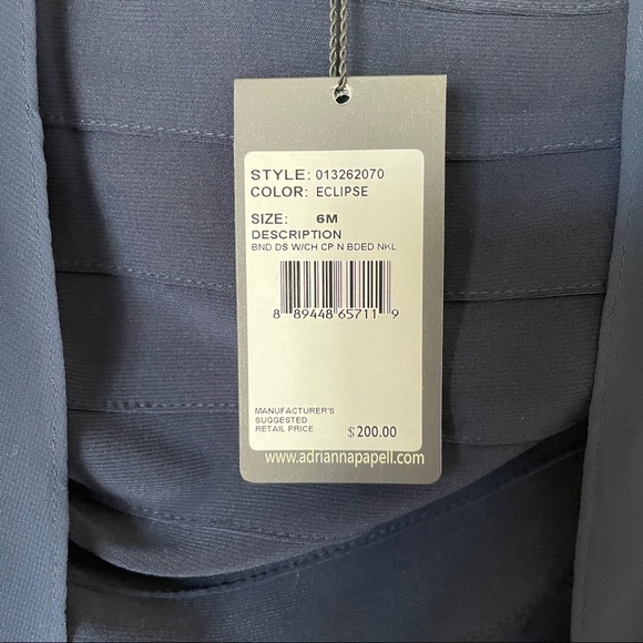NWT ADRIANNA PAPELL Mother Of The Bride Dress size 6 Eclipse - Picture 4 of 6